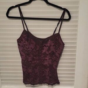 The Limited, Vintage Burgandy Wine color for Fall) Lace Camisole Size Sm/Med